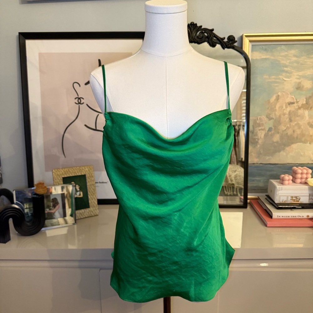 Wilfred Vibrant Green Satin Dress